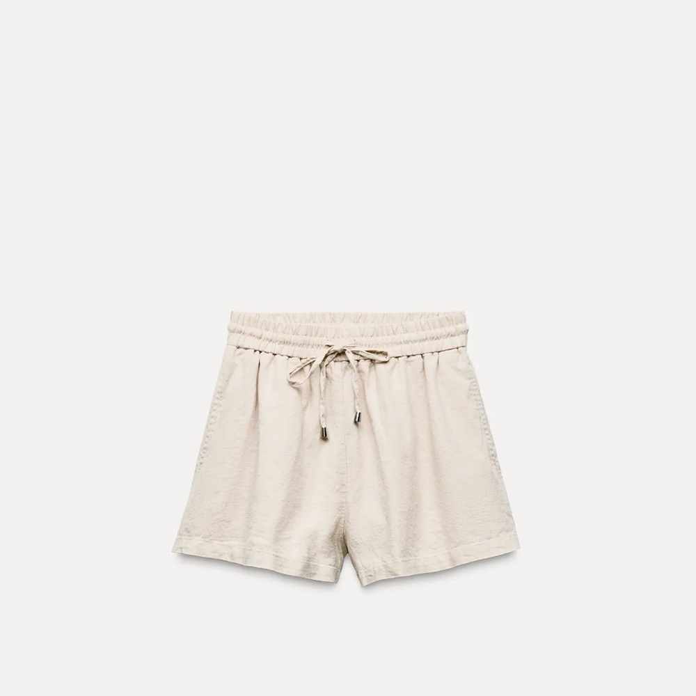 Zara Drawstring Linen Shorts | Size M 🤍